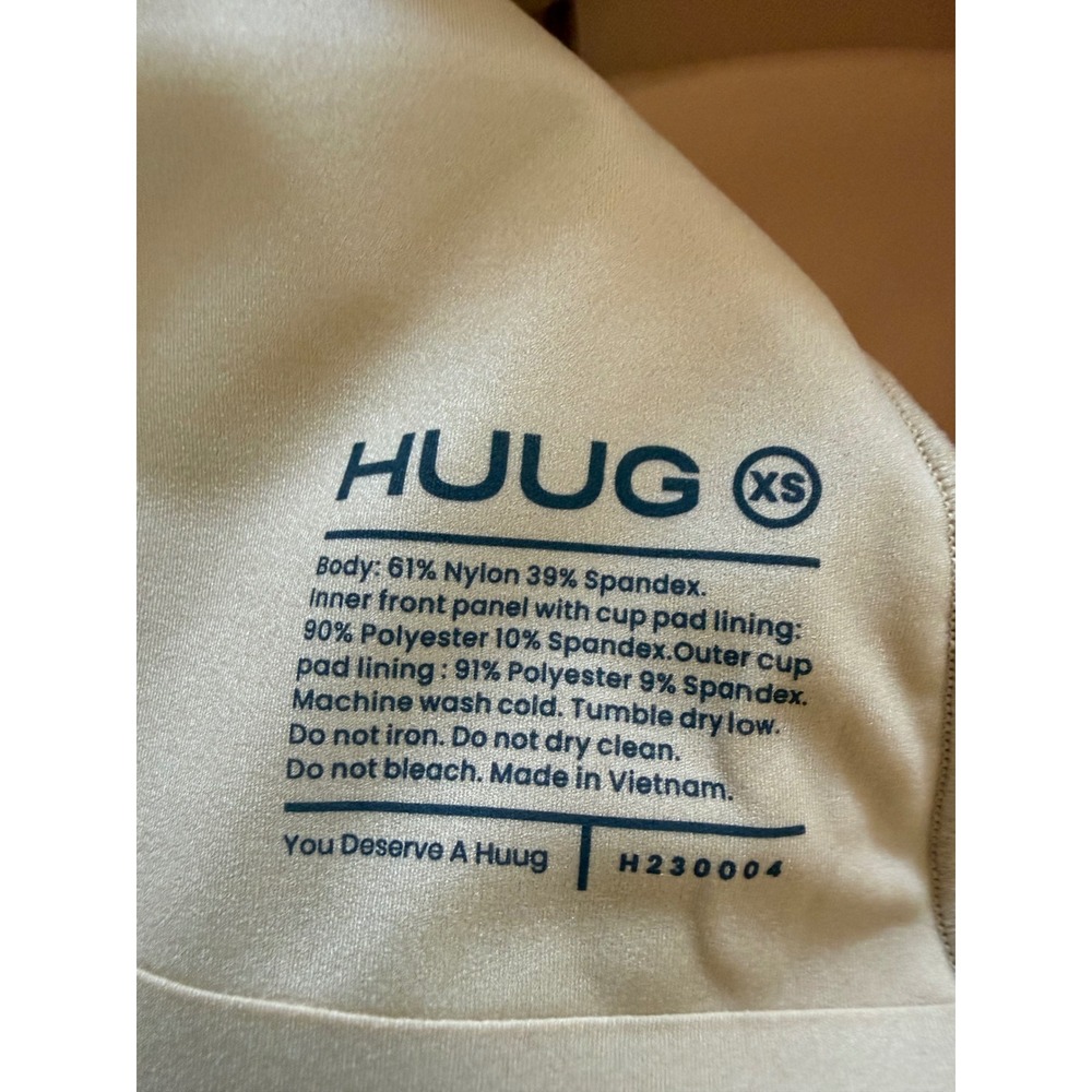 Huug Stone 03 Racerback Sports Bra Beige Nude XS H230004 Adjustable Straps NEW - Picture 3 of 5